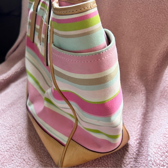 Coach Striped Tote Diaper Bag - Picture 4 of 15